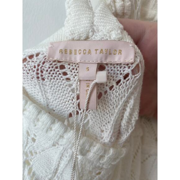 REBECCA TAYLOR WHITE PEPLUM STITCH TANK NWT SIZE SMALL - Picture 7 of 8